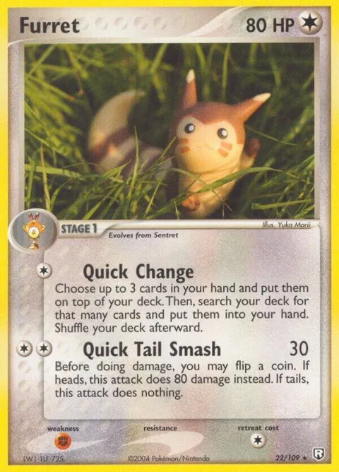 Furret #22/109 Reverse Holofoil Pokémon card from EX Team Rocket Returns