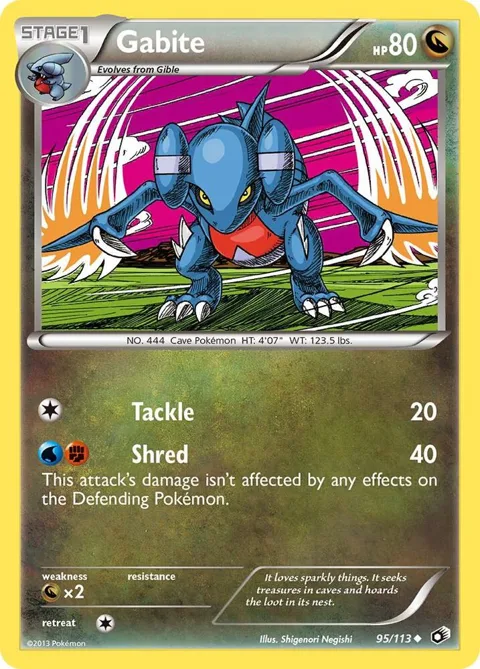 Gabite #95/113 Reverse Holofoil Pokémon card from Legendary Treasures