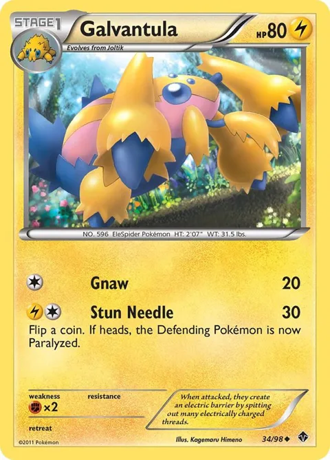 Galvantula #34/98 Pokémon card from Emerging Powers