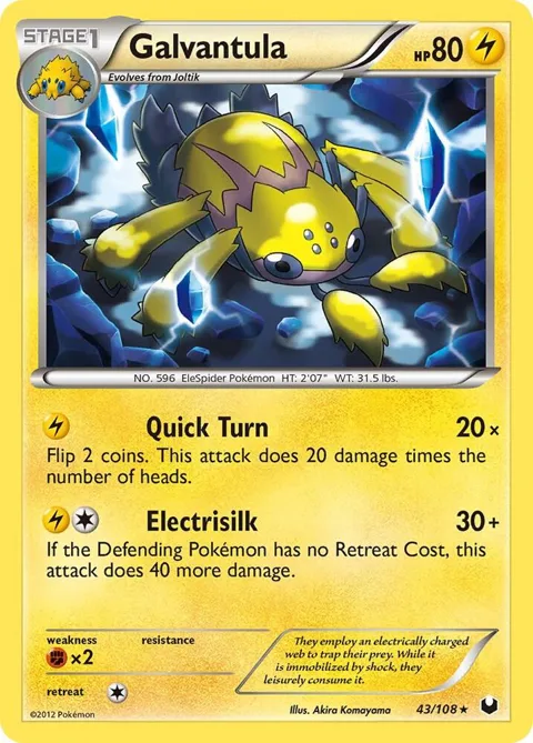 Galvantula #43/108 Pokémon card from Dark Explorers