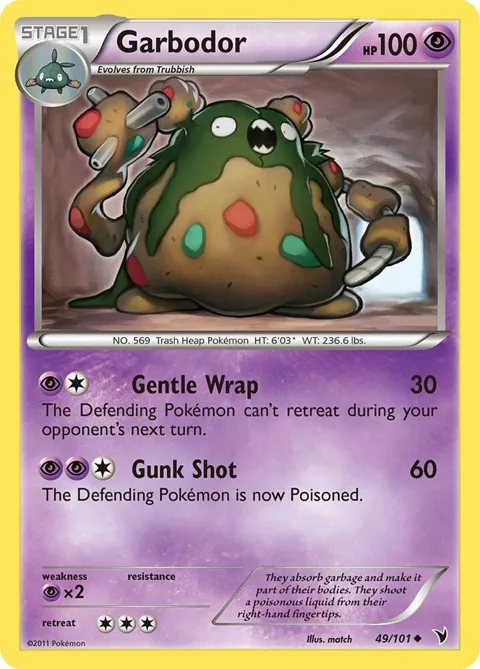 Garbodor #49/101 Reverse Holofoil Pokémon card from Noble Victories