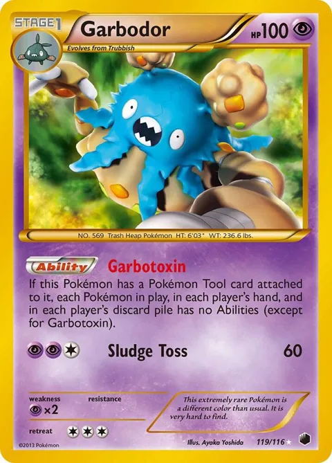 Garbodor 119 Secret Rare #119/116 Holofoil Pokémon card from Plasma Freeze