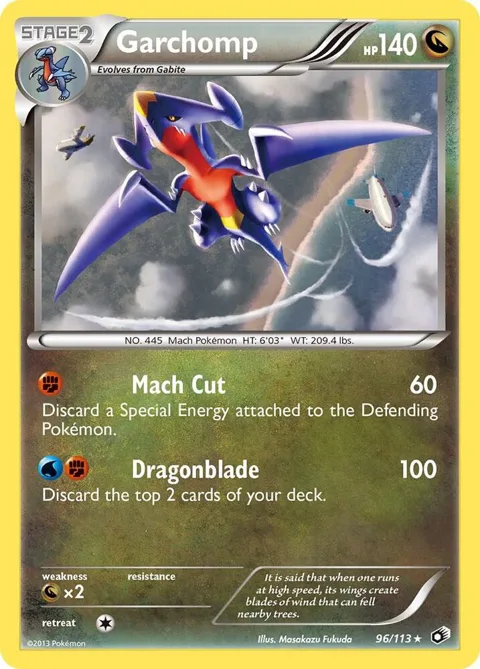 Garchomp #96/113 Reverse Holofoil Pokémon card from Legendary Treasures