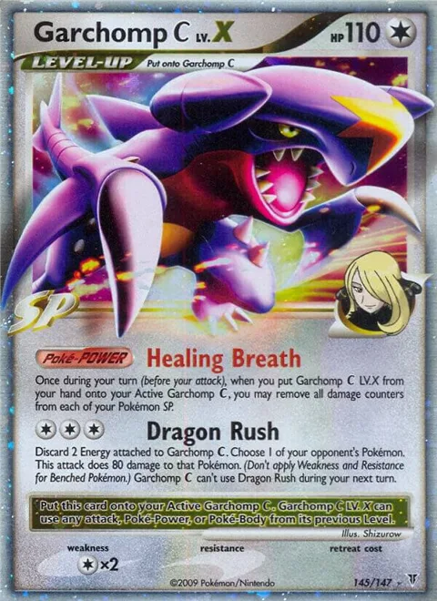 Garchomp C Lv.X #145 Holofoil Pokémon card from Supreme Victors