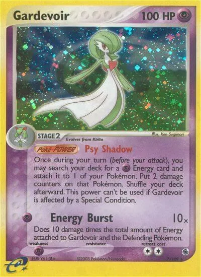 Gardevoir #7/109 Holofoil Pokémon card from EX Ruby and Sapphire