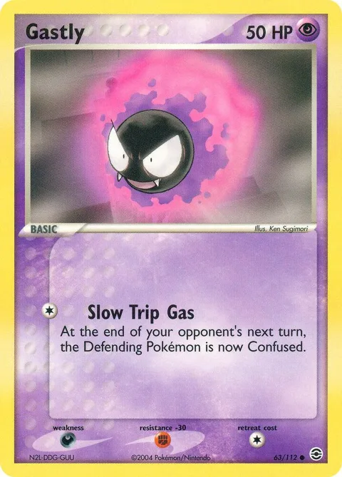 Gastly #63/112 Pokémon card from EX FireRed & LeafGreen
