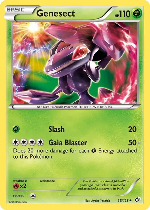 Genesect #16/113 Holofoil Pokémon card from Legendary Treasures