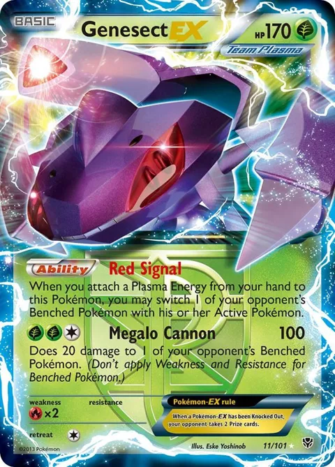 Genesect EX Team Plasma #11/101 Holofoil Pokémon card from Plasma Blast