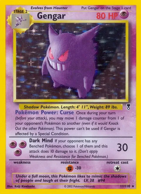 Gengar #011/110 Holofoil Pokémon card from Legendary Collection