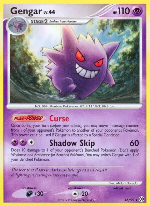 Gengar 16 #16/99 Reverse Holofoil Pokémon card from Arceus