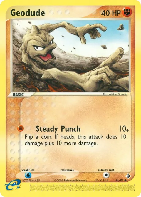Geodude #56/97 Reverse Holofoil Pokémon card from EX Dragon