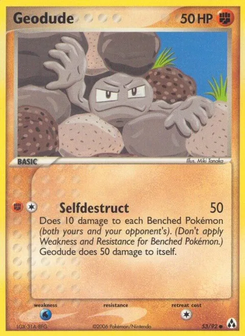 Geodude #53/92 Reverse Holofoil Pokémon card from EX Legend Maker