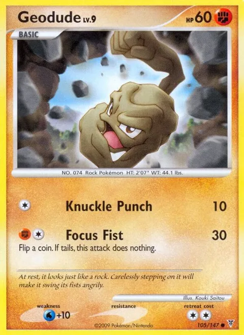Geodude #105 Pokémon card from Supreme Victors