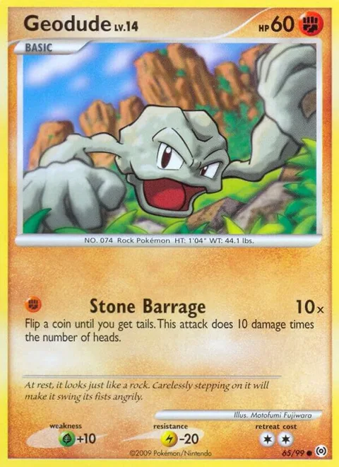 Geodude #65/99 Pokémon card from Arceus