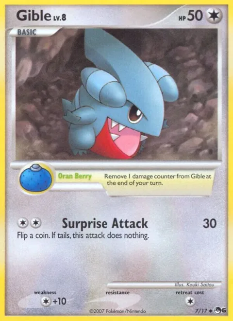 Gible #007/017 Pokémon card from POP Series 6