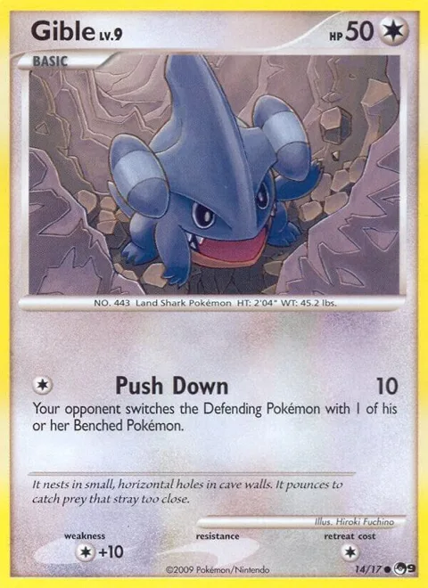 Gible #014/017 Pokémon card from POP Series 9