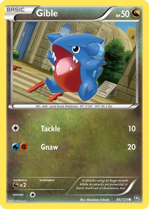 Gible 86 #86/124 Reverse Holofoil Pokémon card from Dragons Exalted