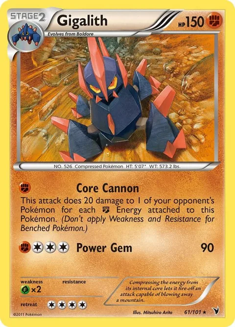 Gigalith #61/101 Pokémon card from Noble Victories