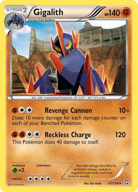 Gigalith #67/124 Reverse Holofoil Pokémon card from Dragons Exalted