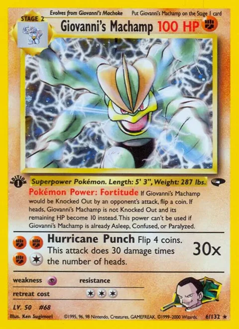 Giovanni's Machamp #006/132 Unlimited Holofoil Pokémon card from Gym Challenge