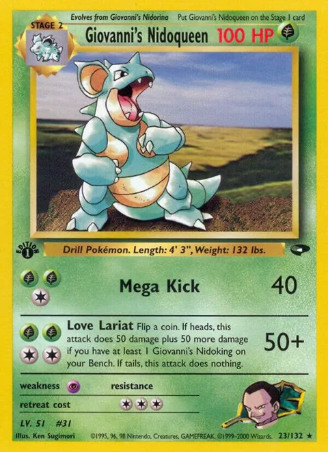 Giovanni's Nidoqueen #023/132 1st Edition Pokémon card from Gym Challenge