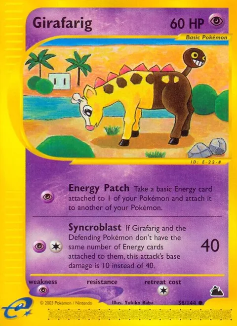 Girafarig #058/144 Pokémon card from Skyridge