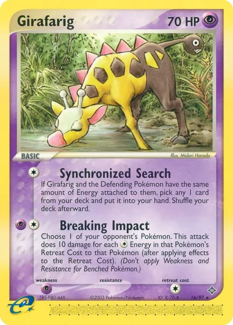 Girafarig #16/97 Pokémon card from EX Dragon