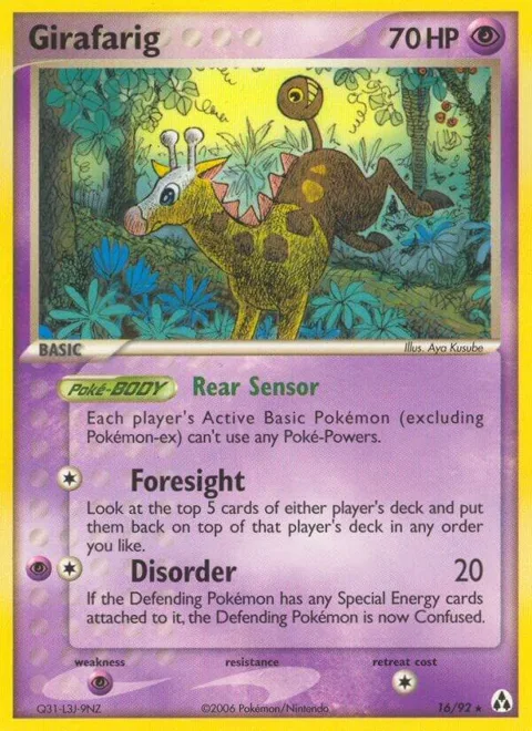 Girafarig #16/92 Pokémon card from EX Legend Maker