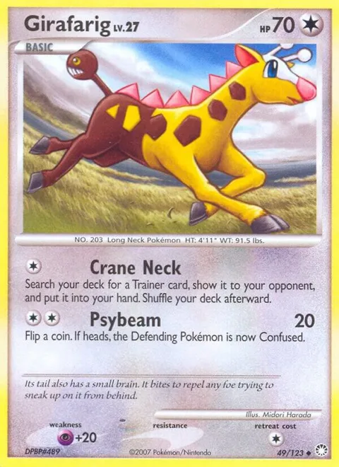 Girafarig #49/123 Pokémon card from Mysterious Treasures