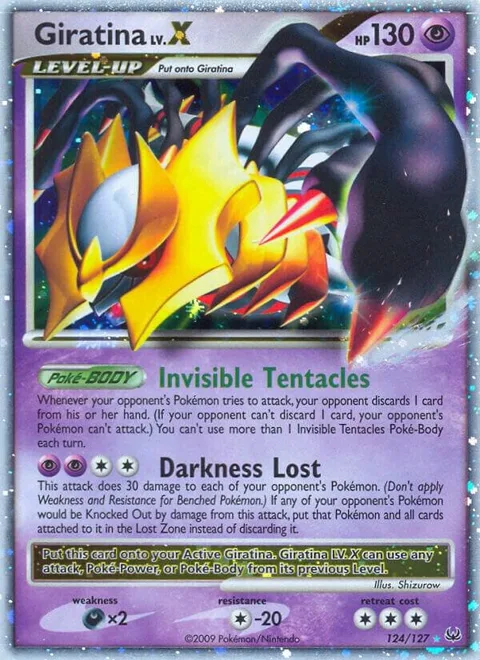 Giratina LV.X #124/127 Holofoil Pokémon card from Platinum