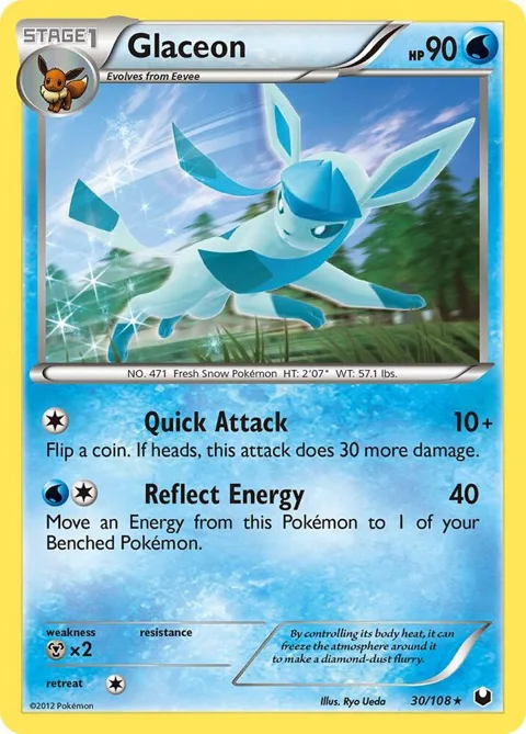 Glaceon #30/108 Pokémon card from Dark Explorers