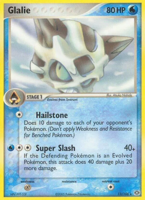 Glalie #13/106 Reverse Holofoil Pokémon card from EX Emerald