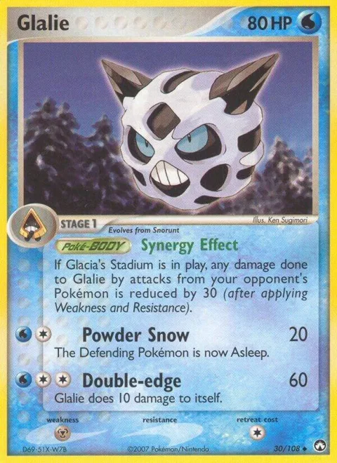 Glalie #30/108 Pokémon card from EX Power Keepers