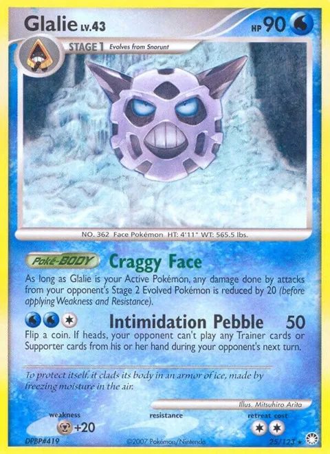 Glalie #25/123 Reverse Holofoil Pokémon card from Mysterious Treasures
