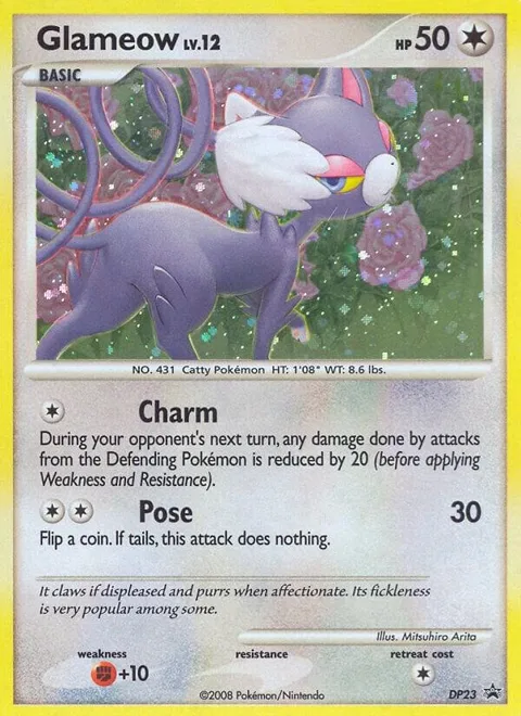 Glameow #DP23 Holofoil Pokémon card from Diamond and Pearl Promos