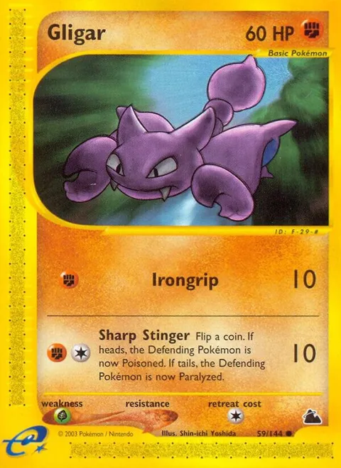 Gligar #059/144 Reverse Holofoil Pokémon card from Skyridge