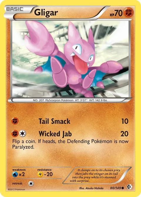Gligar #80/149 Pokémon card from Boundaries Crossed