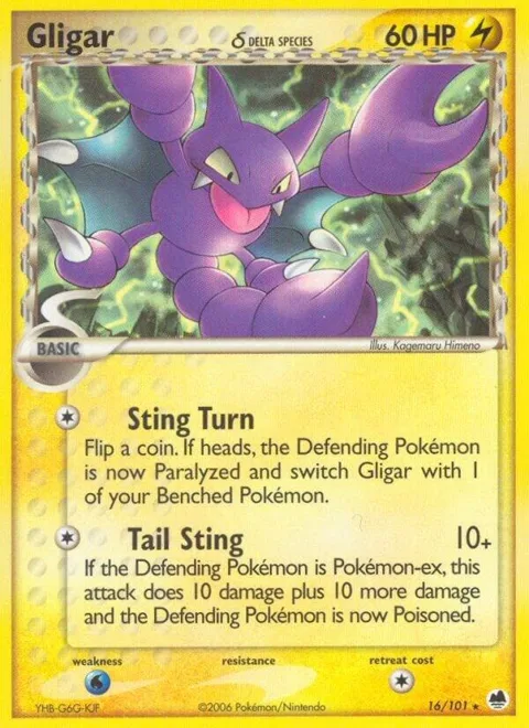 Gligar Delta Species #16/101 Pokémon card from EX Dragon Frontiers