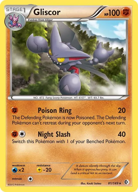 Gliscor #81/149 Reverse Holofoil Pokémon card from Boundaries Crossed