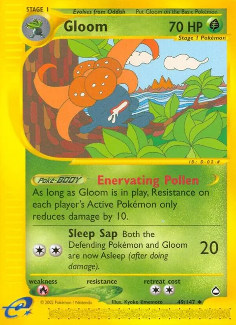 Gloom #049/147 Pokémon card from Aquapolis