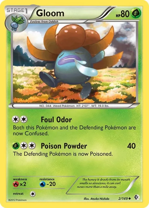 Gloom #2/149 Pokémon card from Boundaries Crossed