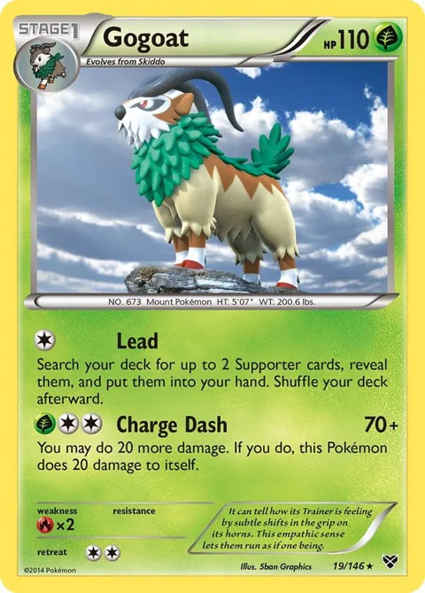 Gogoat #19/146 Reverse Holofoil Pokémon card from XY Base Set