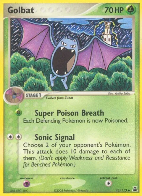 Golbat #43/113 Reverse Holofoil Pokémon card from EX Delta Species