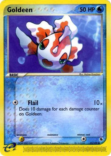 Goldeen #55/109 Reverse Holofoil Pokémon card from EX Ruby and Sapphire