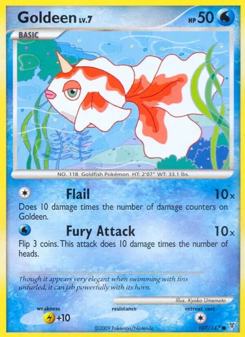 Goldeen #107 Pokémon card from Supreme Victors