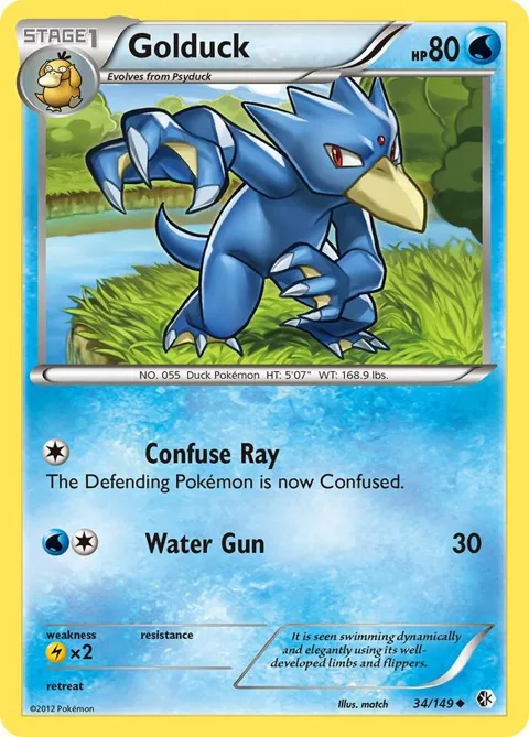 Golduck 34 #34/149 Pokémon card from Boundaries Crossed