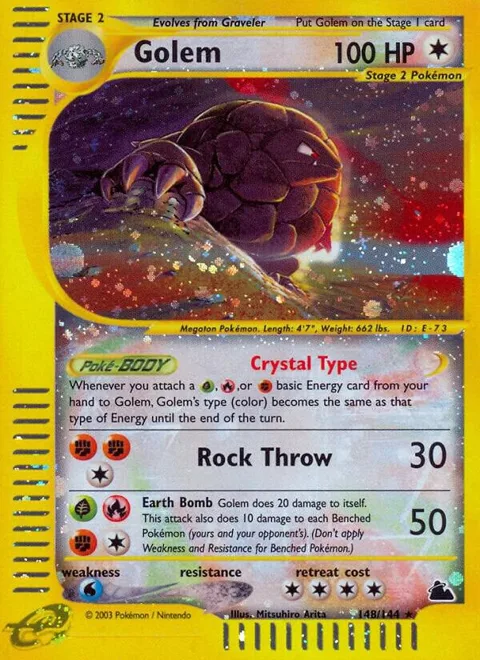 Golem #148/144 Reverse Holofoil Pokémon card from Skyridge