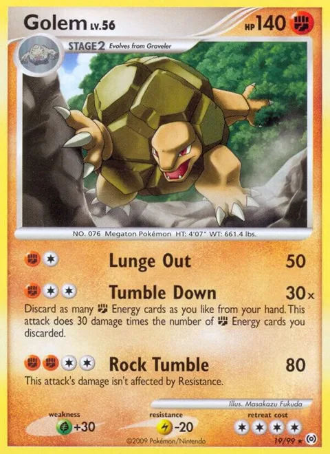 Golem #19/99 Reverse Holofoil Pokémon card from Arceus
