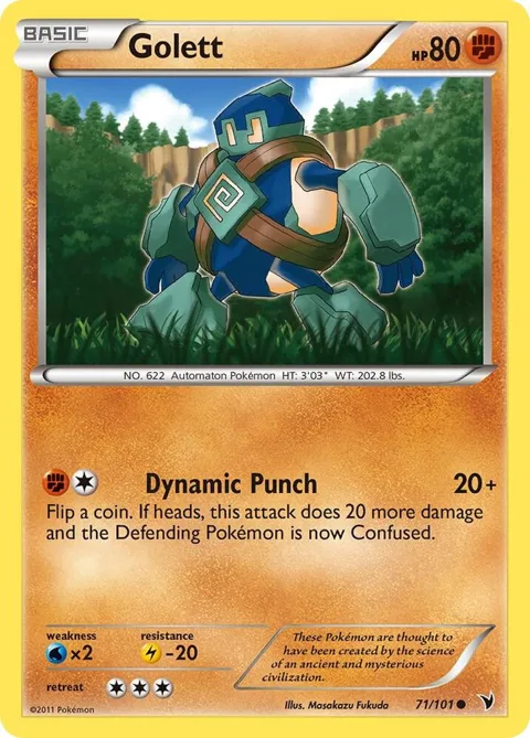Golett #71/101 Pokémon card from Noble Victories