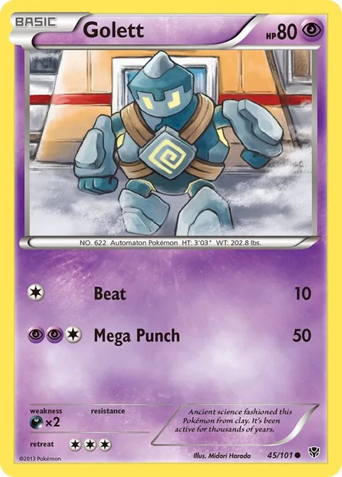 Golett #45/101 Reverse Holofoil Pokémon card from Plasma Blast